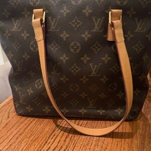 Louis Vuitton Monogram Tote in Dark Brown and Tan